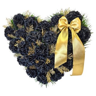 Serce stroik na cmentarz grób sztuczne kwiaty na pomnik goździki