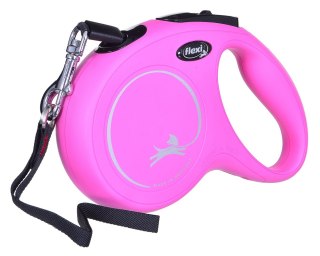 Smycz FLEXI automatyczna New Classic M 5 m taśma różowa