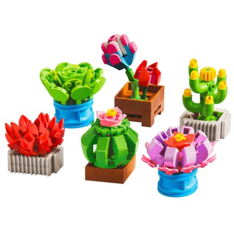 Klocki Konstrukcyjne Kwiaty Roślinki w Doniczkach 6 Sztuk 245 el.