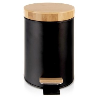 Kosz na Śmieci Metalowy z Pedałem Czarny 3 L ORION BLACK Pojemny