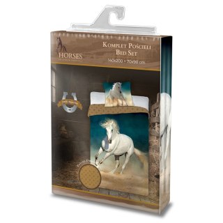 Pościel bawełna 140x200+1p70x90 Konie