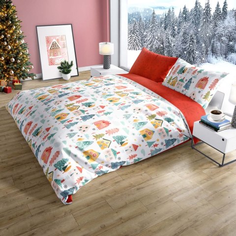 Pościel bawełniana 220x200 + 2x70x80 świąteczna wzór 080