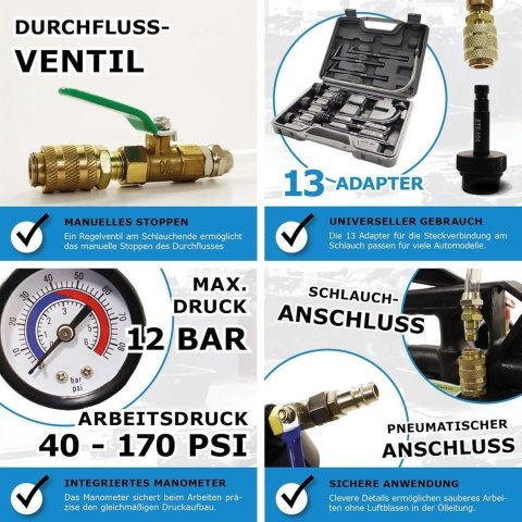 BITUXX uniwersalny 10 L pneumatyczny przyrząd do nalewania oleju przekładniowego - pompa napełniająca do wlewania oleju