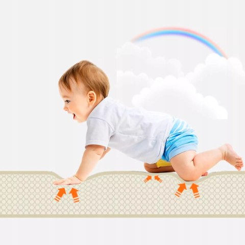 Dwustronna Mata piankowa edukacyjna składana dla dzieci duża 180x200 cm