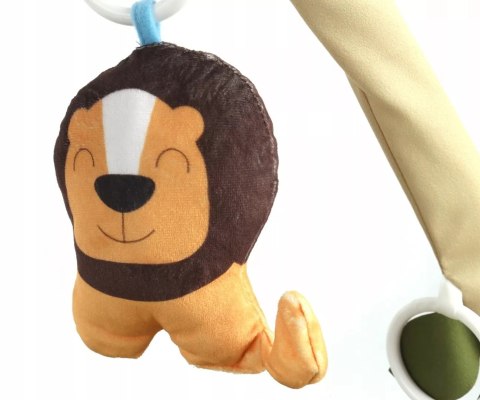 Mata edukacyjna sensoryczna interaktywna Liść z pałąkami i zabawkami 0+