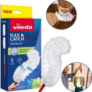 Miotełka do kurzu z krótką rączką + 2 wkłady Vileda Flex&Catch