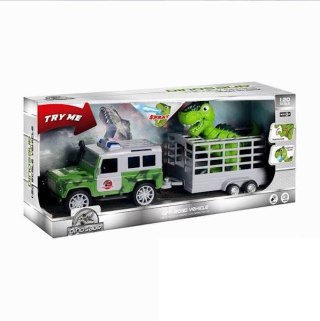 ND21_109735 Auto z napędem Jeep z dinozaurem