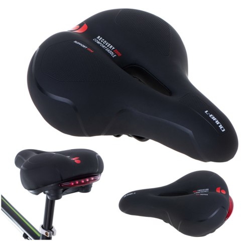 Siodełko rowerowe RALLEX sportowe wygodne pianka elastyczna lampka LED