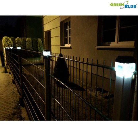 Lampa solarna LED na słupek GreenBlue, 60x60mm, daszek kopertowy, GB126