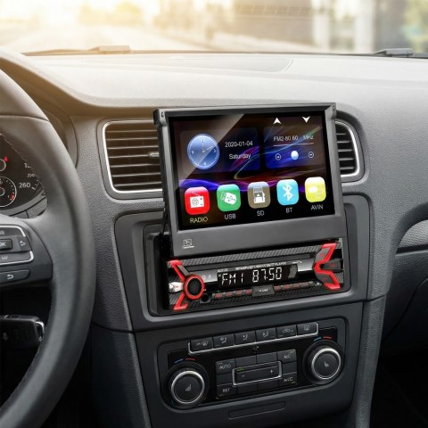 Radioodtwarzacz samochodowy Audiocore, wysuwany dotykowy panel LCD 7" 1080P, MP5, AVI DivX, Bluetooth, RDS, pilot w zestawie, AC