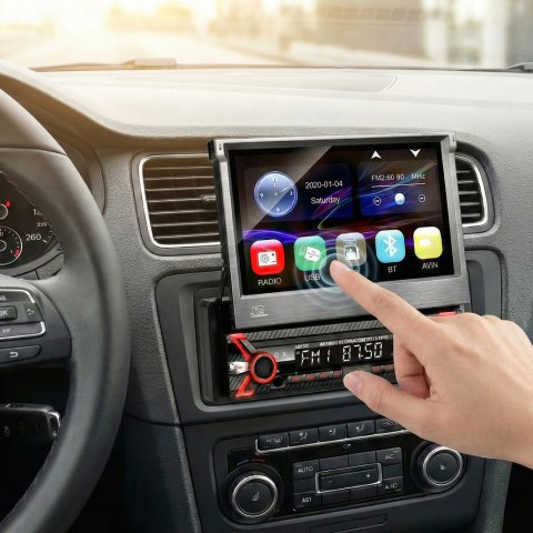 Radioodtwarzacz samochodowy Audiocore, wysuwany dotykowy panel LCD 7" 1080P, MP5, AVI DivX, Bluetooth, RDS, pilot w zestawie, AC