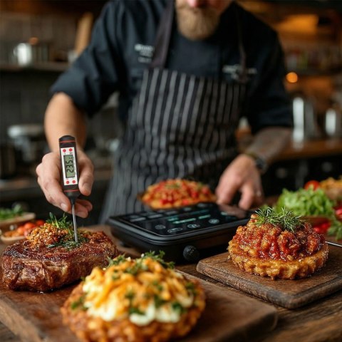 Termometr/sonda do żywności, GreenBlue, długość sondy 15cm, zakres temp. -50 st. C do +300 st. C., dokładność 0,1 st. C, GB178