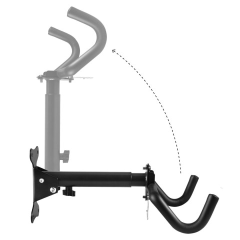 Rowerowy uchwyt / wieszak ścienny Maclean, poziomy, stal, max. obciążenie, z hakiem na kask, 30kg, MC-484