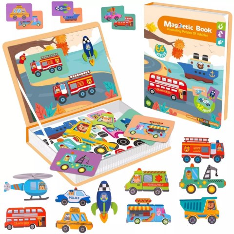 Układanka magnetyczna Montessori dla dzieci środki transportu puzzle