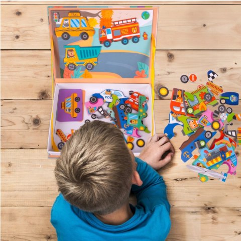 Układanka magnetyczna Montessori dla dzieci środki transportu puzzle