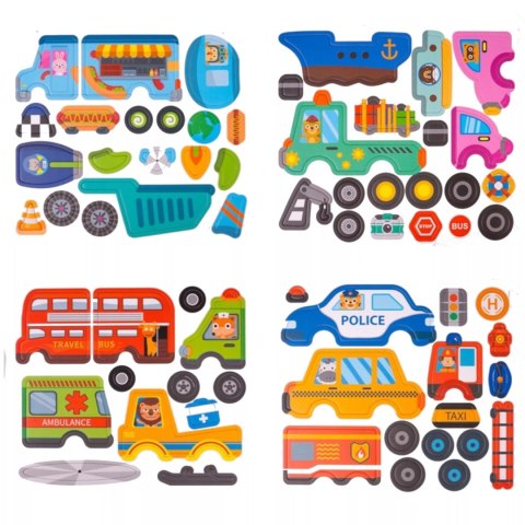 Układanka magnetyczna Montessori dla dzieci środki transportu puzzle