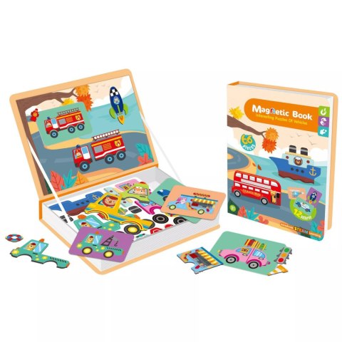 Układanka magnetyczna Montessori dla dzieci środki transportu puzzle