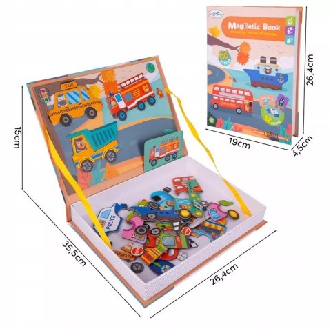 Układanka magnetyczna Montessori dla dzieci środki transportu puzzle