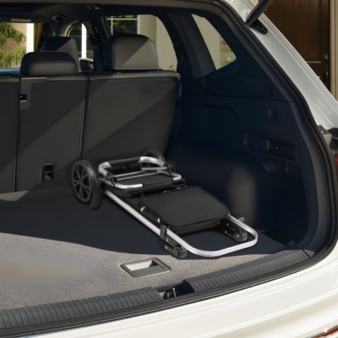 Wózek torba na zakupy na kółkach składany wodoodporny 42l odblaski czarny