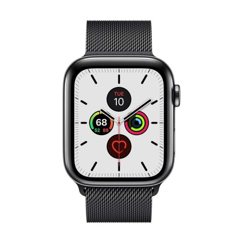 ND38_CRG-44MST-BLK Crong Milano Steel - Pasek ze stali nierdzewnej do Apple Watch 42/44 mm (czarny)