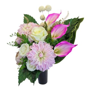 Bukiet flakon wkład do wazonu stroik na cmentarz sztuczne kwiaty