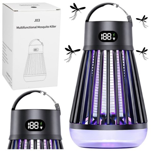 Elektryczna Lampka Owadobójcza Na Komary Światło UV Czarna