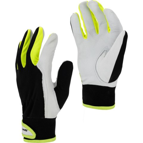 Rękawice ze skóry czar-żół. l271809p, karta, "9", ce, lahti