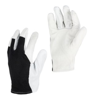 Rękawice ze skóry koz. czarne l271608p, karta, "8", ce,lahti