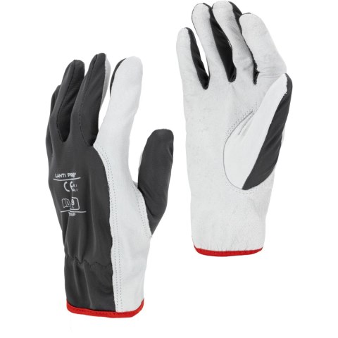 Rękawice ze skóry koz. szare l273211p, karta, "11", ce,lahti