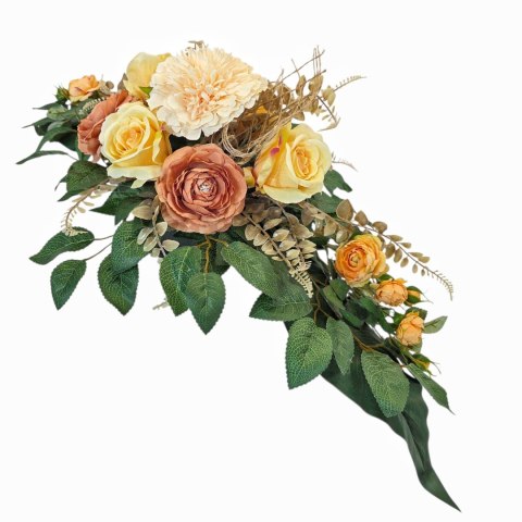 Stroik na cmentarz kompozycja kwiatowa na grób miska z obciążeniem