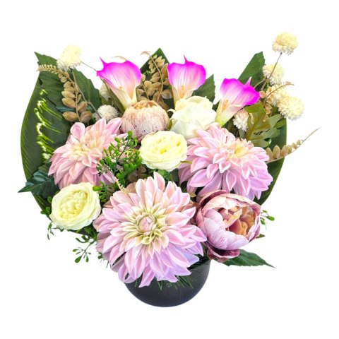 Stroik na cmentarz kompozycja kwiatowa na grób miska