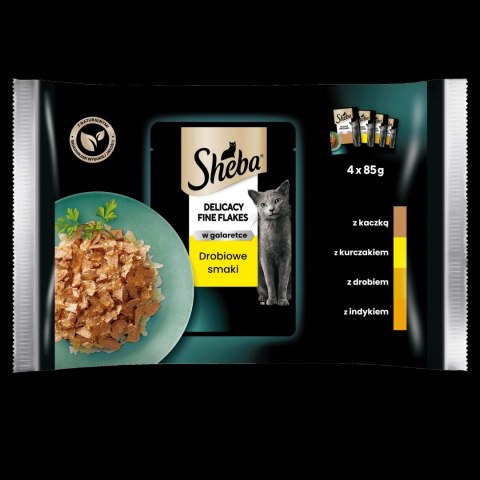 Sheba Saszetka Delicacy In Jelly Smaki Drobiowe 4x85g