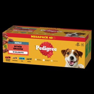 Pedigree Mokra Karma Dla Dorosłych Psów W Galaretce Mix Smaków (Z Wołowiną, Z Kurczakiem, Z Jagnięciną, Z Drobiem) 40x100g