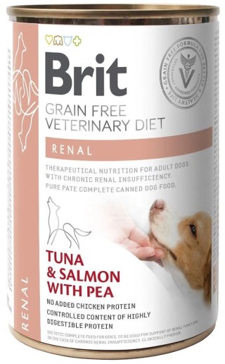 Brit Grain Free Veterinary Diet Dog Renal Tuńczyk, Łosoś I Groszek 400g