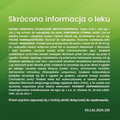 Vet-Agro Fiprex Duo L 2,68ml