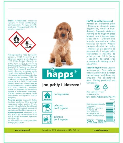 Bros Happs Na Pchły I Kleszcze 250ml