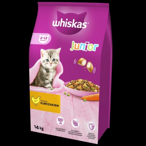 WHISKAS Karma Sucha Dla Kociąt Junior Z Kurczakiem 14kg
