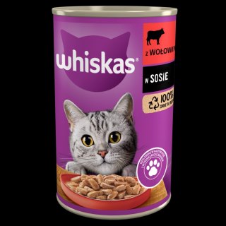 WHISKAS Mokra Karma Dla Kota 1+ Z Wołowiną W Sosie 400g