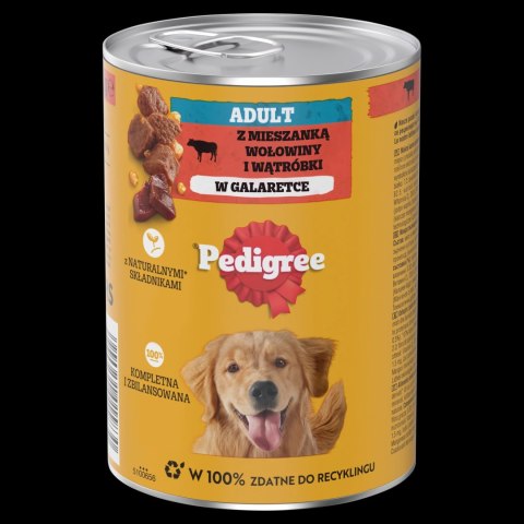 Pedigree Mokra Karma Dla Dorosłych Psów Z Wołowiną W Galarecie Puszka 400g
