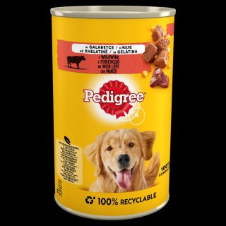 Pedigree Mokra Karma Dla Dorosłych Psów Z Wołowiną W Galarecie Puszka 400g