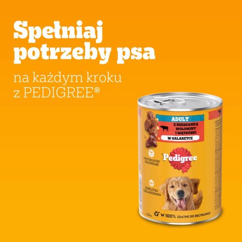 Pedigree Mokra Karma Dla Dorosłych Psów Z Wołowiną W Galarecie Puszka 400g