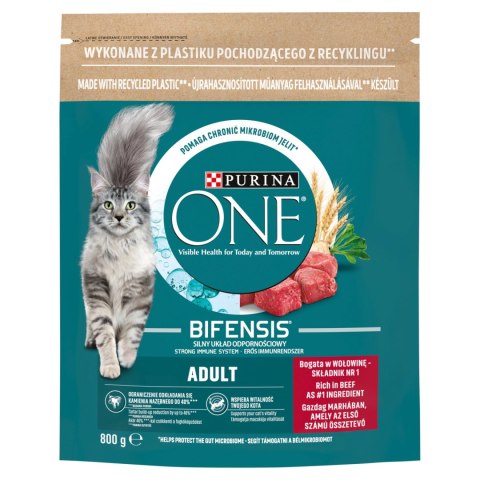 Purina One Cat Adult Karma Z Wołowiną Dla Kota 800g