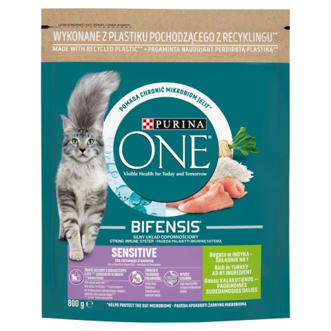 Purina One Cat Sensitive Karma Z Indykiem Dla Kota 800g