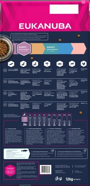 Eukanuba Puppy&Junior Small/Medium Grain Free Łosoś 12kg