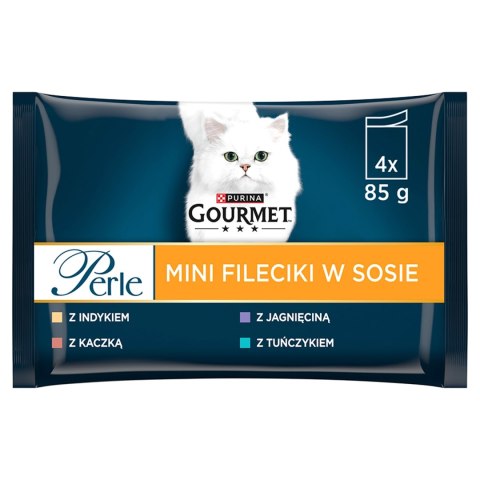 GOURMET Perle karma dla dorosłych kotów Mini Fileciki w sosie 4x85g