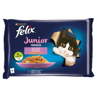 Felix Fantastic Junior W Galaretce Z Kurczakiem I Łososiem 4x85g