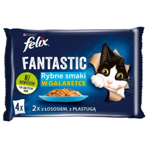 Felix Rybne Smaki W Galaretce Z Łososiem I Gładzicą 4x85g