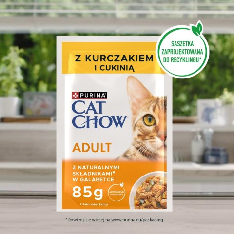 PURINA Cat Chow Adult Kurczak i cukinia Multipack 10x85g