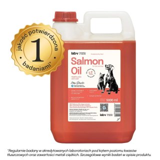 Lab-V Olej Z Łososia 100% Dla Psa I Kota W Każdym Wieku 5000ml Tłoczony Na Zimno