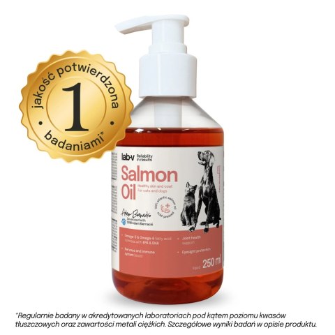 Lab-V Olej Z Łososia 100% Dla Psa I Kota W Każdym Wieku 250ml